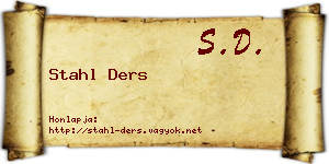 Stahl Ders névjegykártya